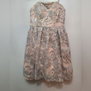 Elegant Silver and Pink Kids Dress